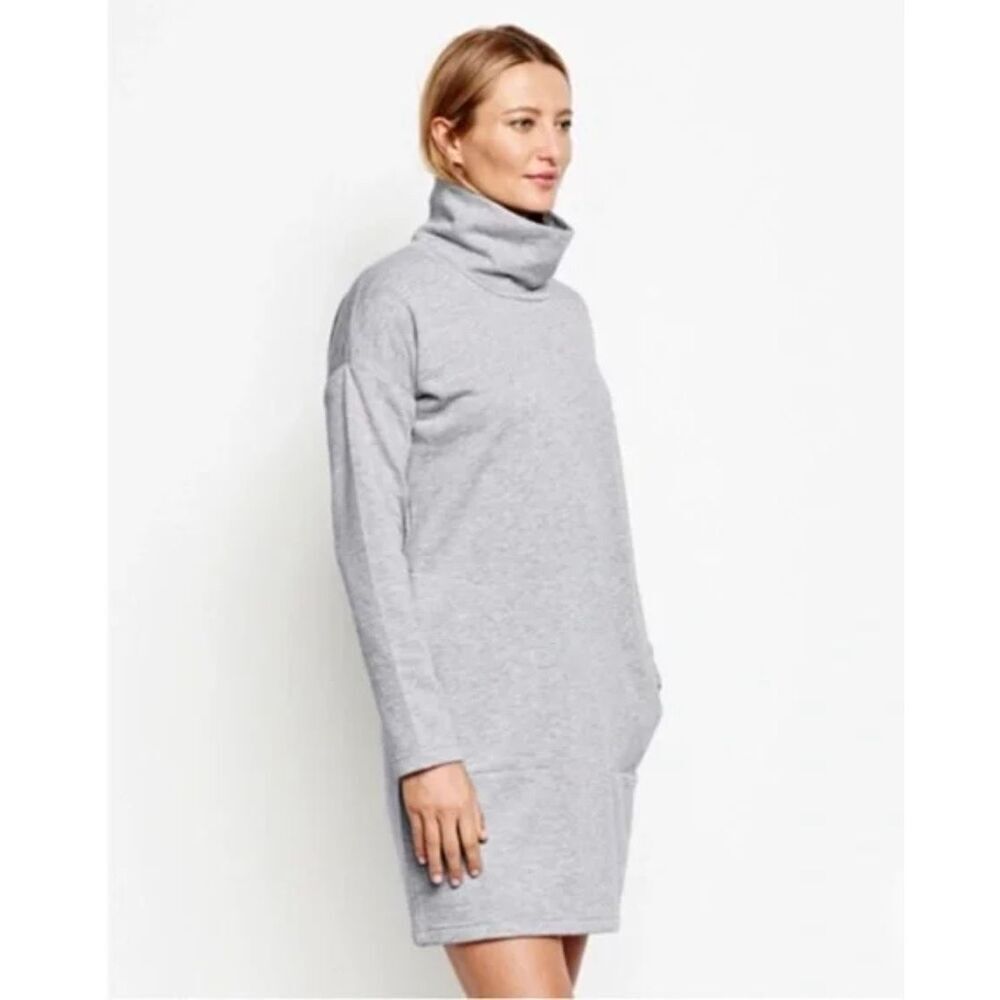 Orvis Signature Fleece Gray Funnel Neck Dress w/ Pickets Sz XL NWOT